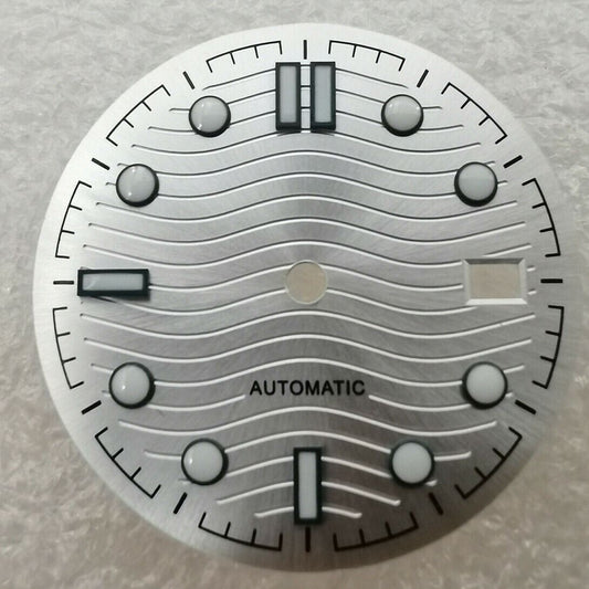 Green luminous 31mm watch dial for Omega NH35/NH36 movement, enhancing readability in low light.