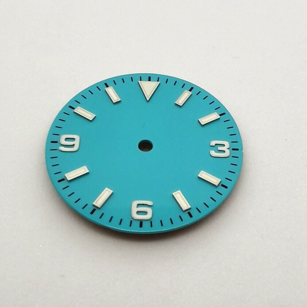 29mm green lume Oyster 369 watch dial by MZ2813, fits NH35/NH36, stylish repair accessory.