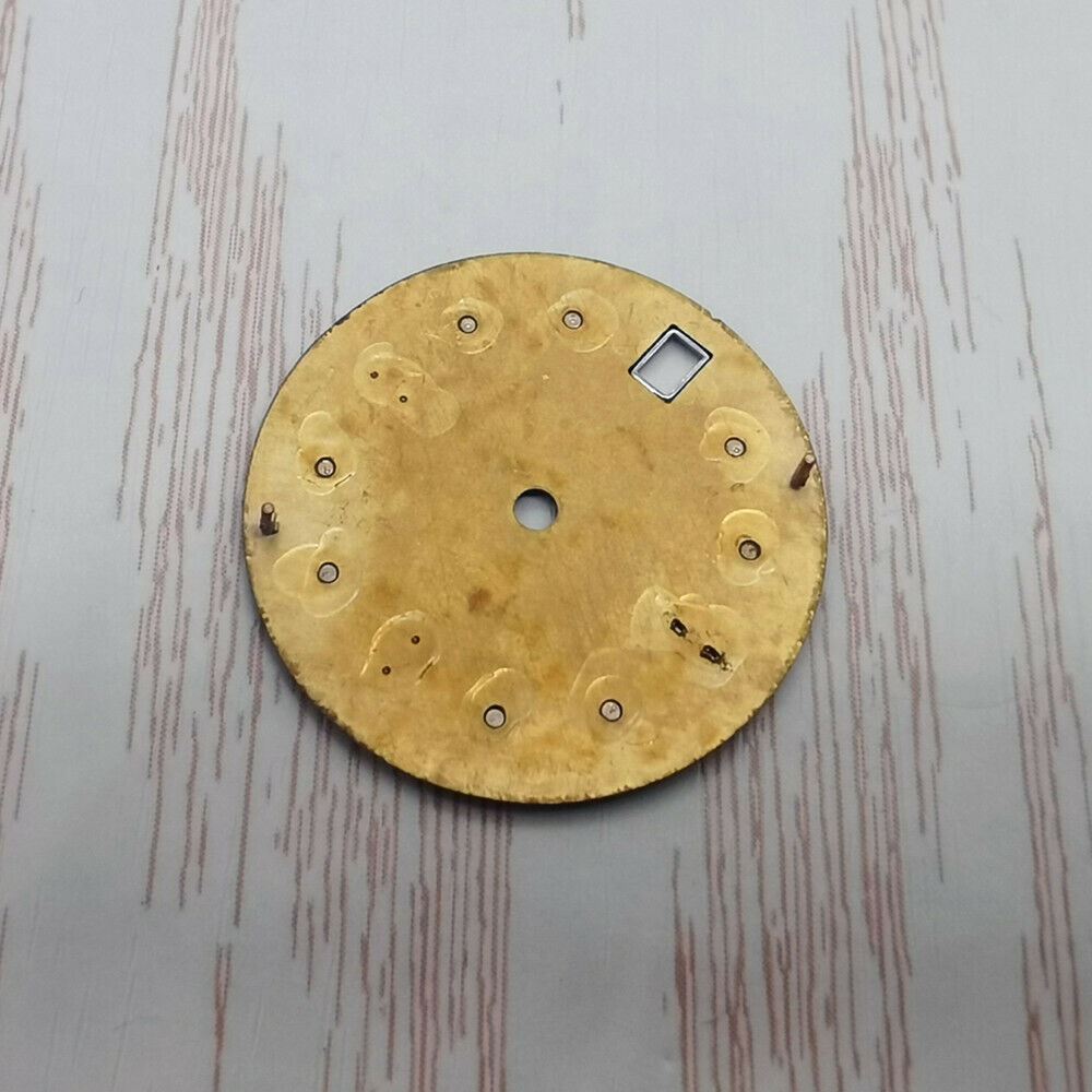 28.50mm green lume shell dial for NH35/NH36 movement, ideal for custom watch builds.