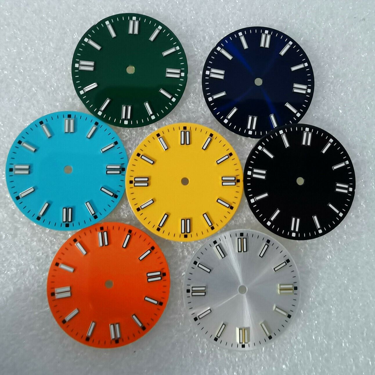 29.1mm green lume watch dial for NH35/NH36 8215 DG2813 movements, luminous markers for night visibility