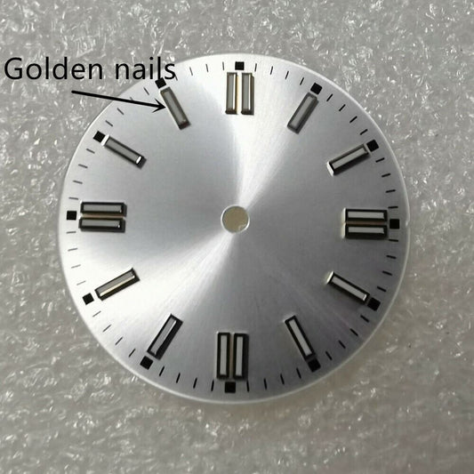 29.1mm green lume watch dial for NH35/NH36 8215 DG2813 movements, luminous markers for night visibility