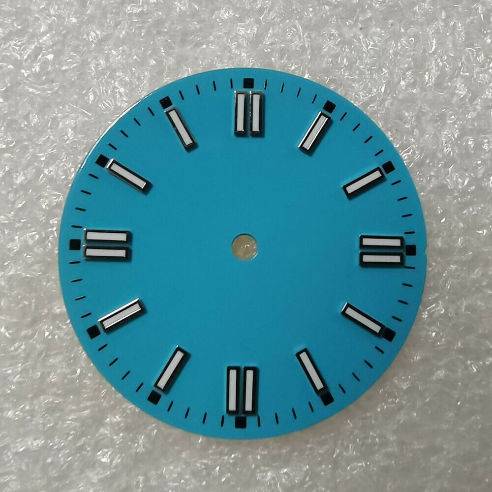 29.1mm green lume watch dial, for NH35/NH36 8215 DG2813, luminous markers for night visibility