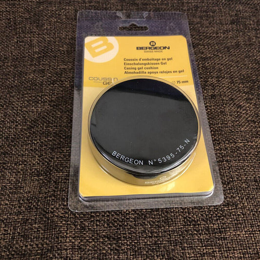Bergeon 5395-75-N black gel watch case cushion 75mm for secure watch repairs and casing support