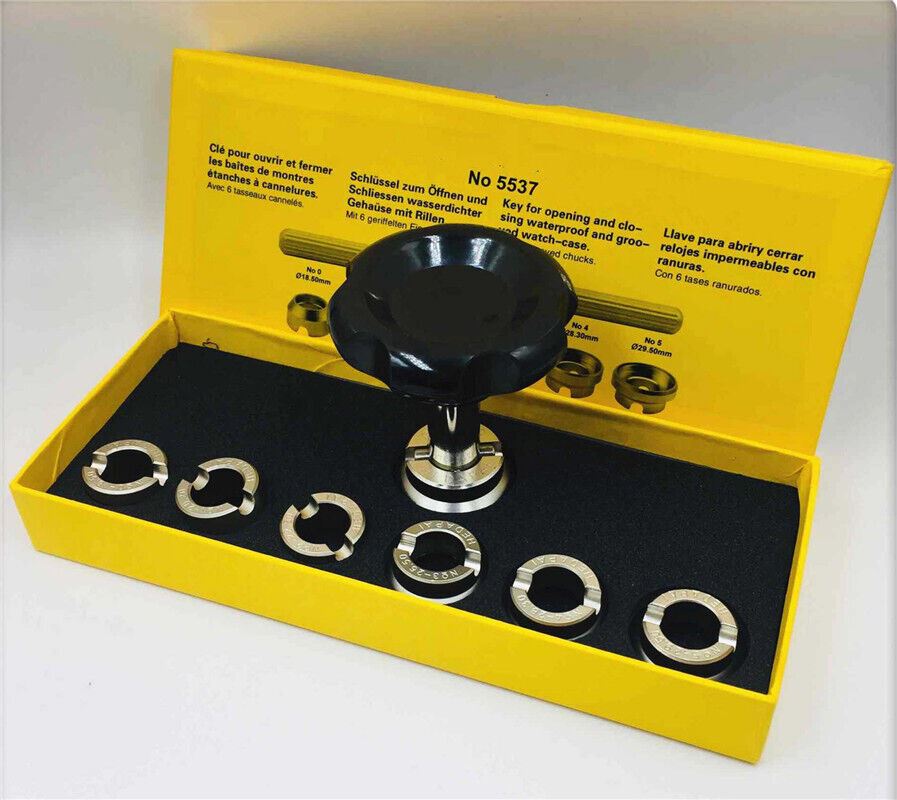 5537 waterproof watch back case opener by Watchmaker, grooved design for secure closing and replacement tasks