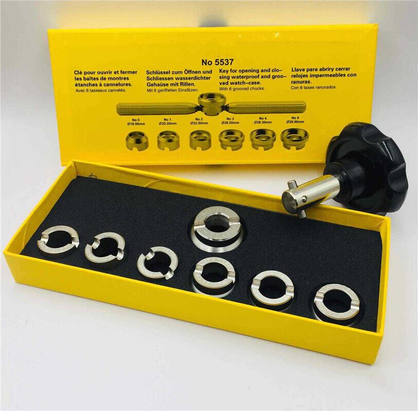 5537 waterproof watch back case opener by Watchmaker, grooved design for secure closing and replacement tasks