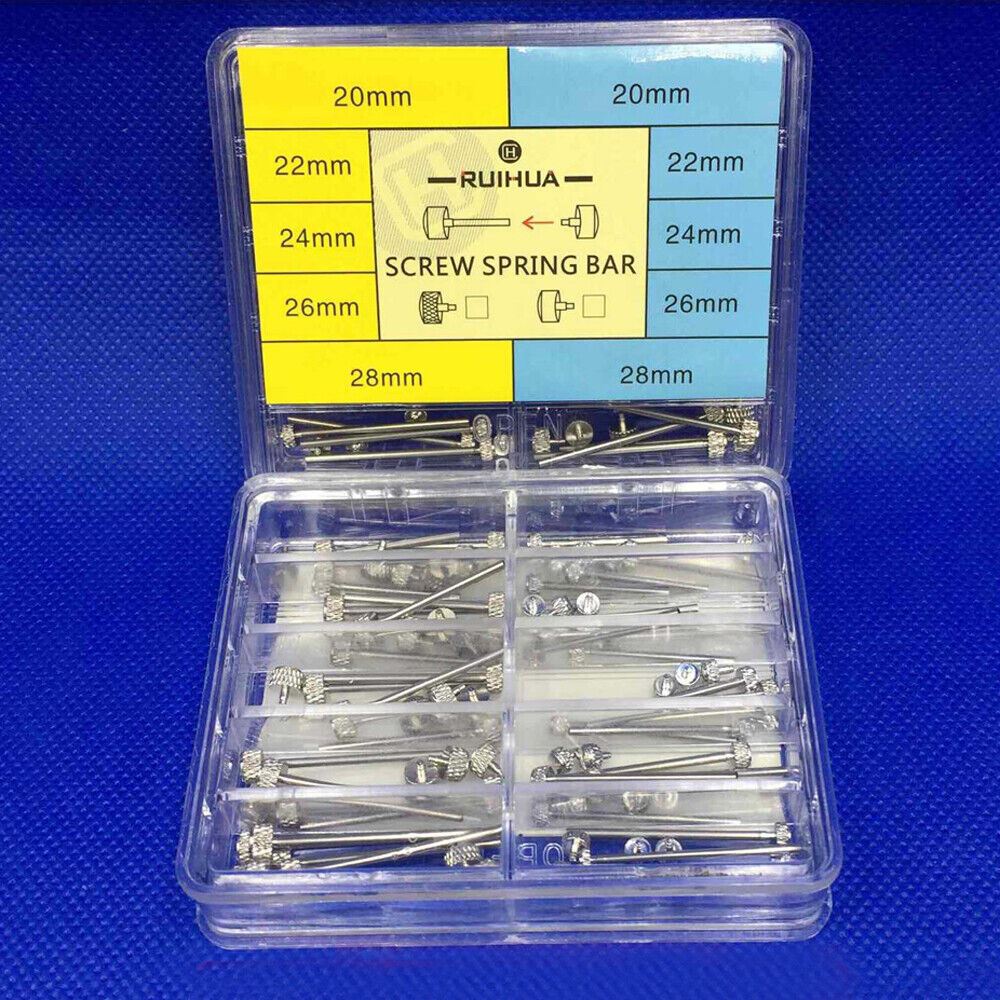 Steel screw spring bar from Watch Repair Kit for secure watch bracelet band replacement.