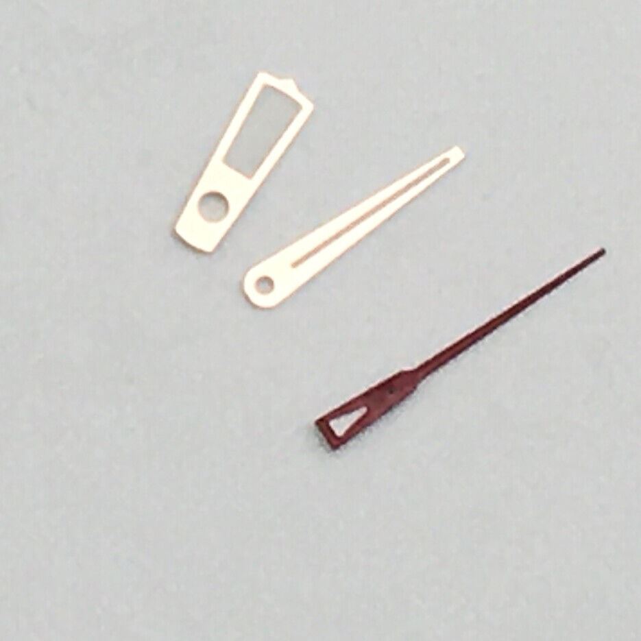 Green luminous watch hands set for NH35A/NH36A movement with red second hand, precision fit.