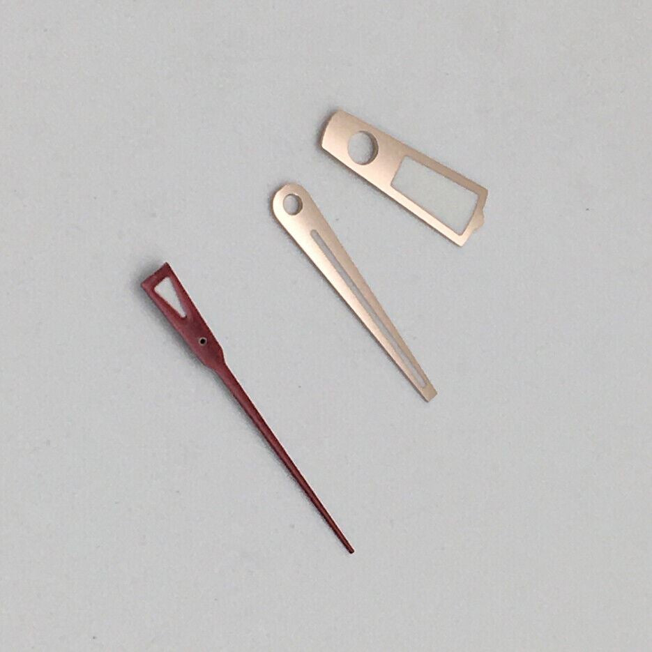 Green luminous watch hands with red second hand for NH35A/NH36A movement, precise fit accessory.