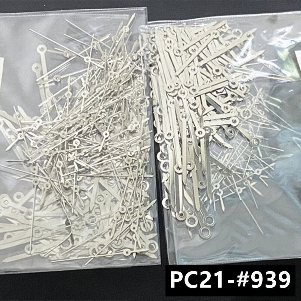 100 Sets 13mm Length Silver Watch Hands for Hattori Epson PC21 Quartz Movement