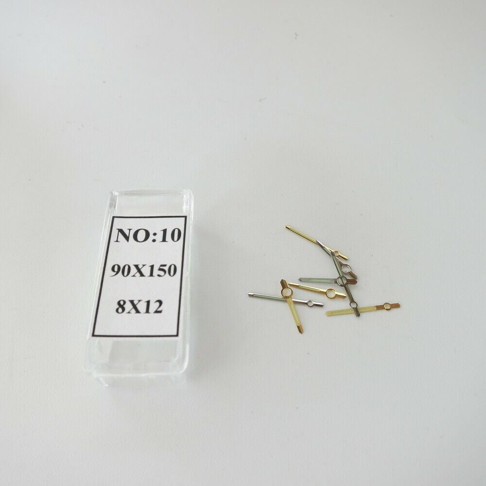 Set of 44 luminous yellow and white watch hands, includes hour, minute, and second hands for accurate timekeeping.