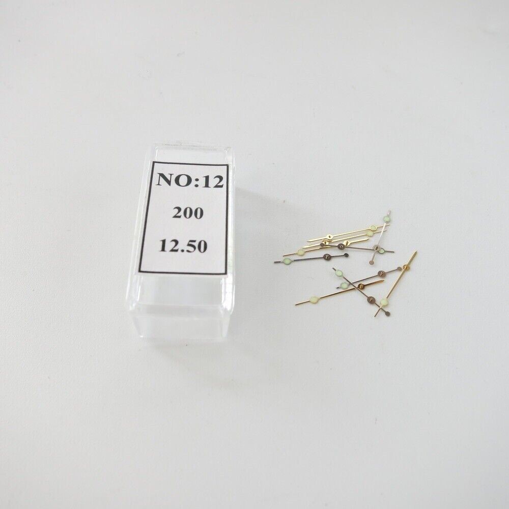 Set of 44 luminous yellow and white watch hands, including hour, minute, and second hands for precise timekeeping.