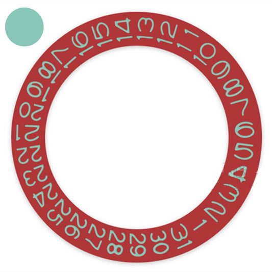 Jungle Green font date wheel for Miyota NH35 NH36 watch movements with red background, accurate date display