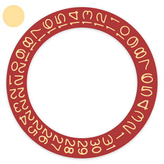 Royal yellow date wheel with bold font on red background for Miyota NH35 NH36 watch movements
