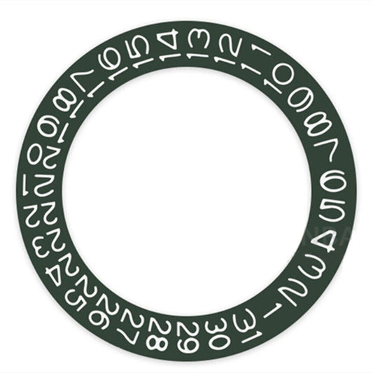 Dark Hunter Green date wheel with white font, compatible with Miyota NH35 and NH36 watch movements.