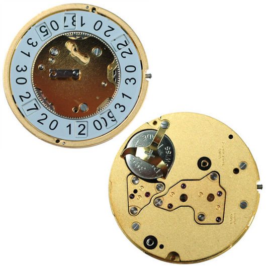 Ronda 4120B quartz watch movement with precise timekeeping for watch accessories and repairs.