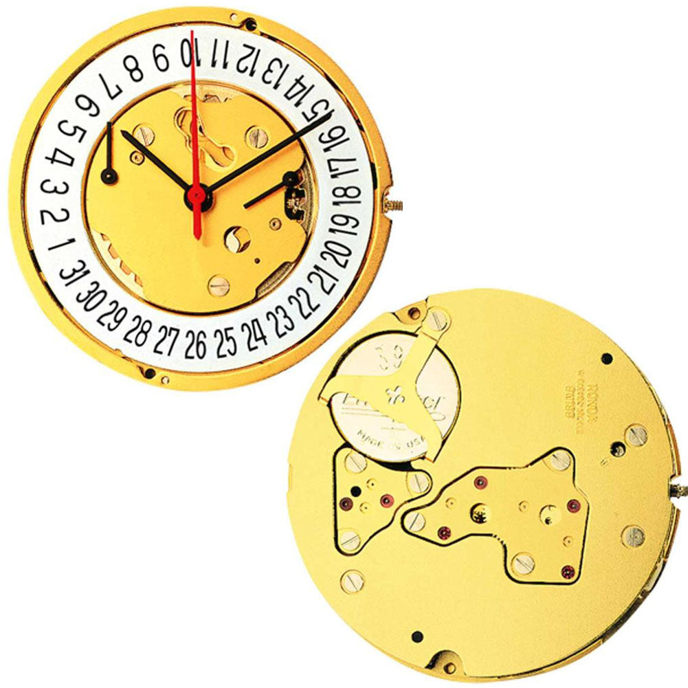 Ronda 5021D quartz watch movement by Ronda, precise timing mechanism for professional watch repair and assembly.