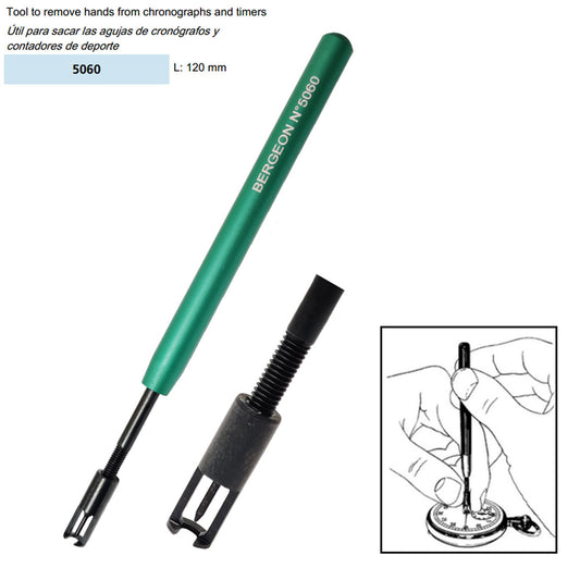 Bergeon 5060 hand removal tool for chronographs, precise watch repair accessory