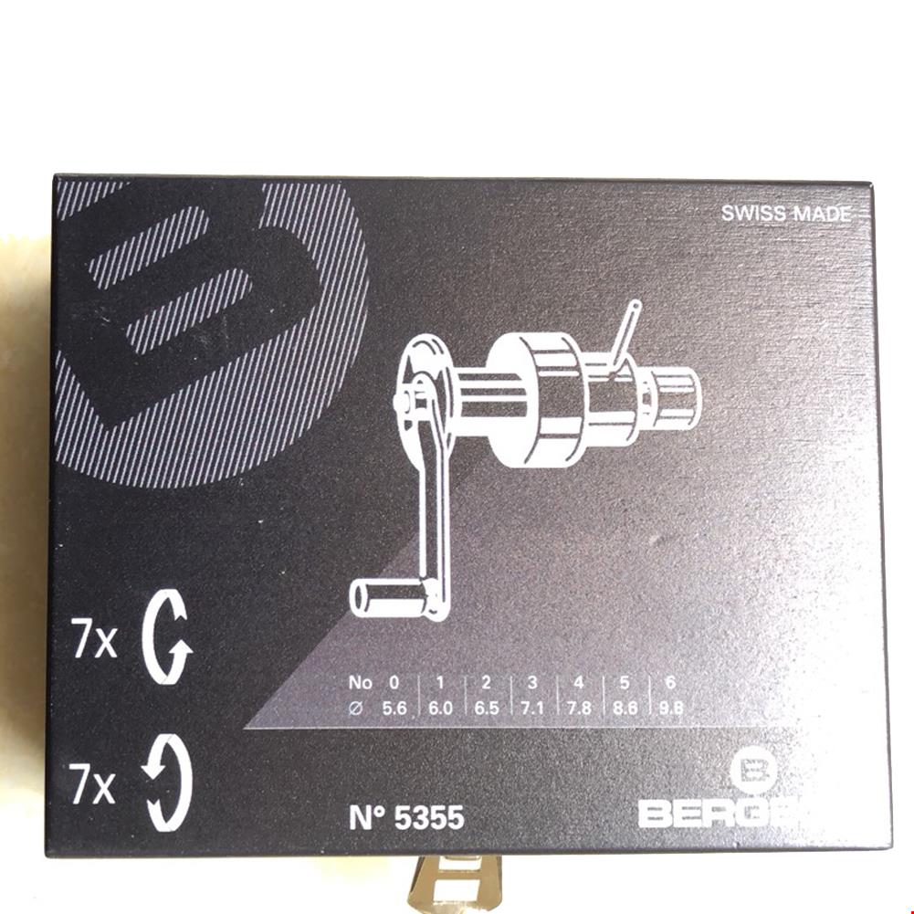 Bergeon 5355 watch mainspring winder set for precise spring replacement and watch repair tasks.