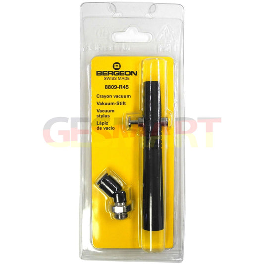 Bergeon 8809-R45 vacuum dust blower pen with 45� connector for precise watch cleaning and maintenance.