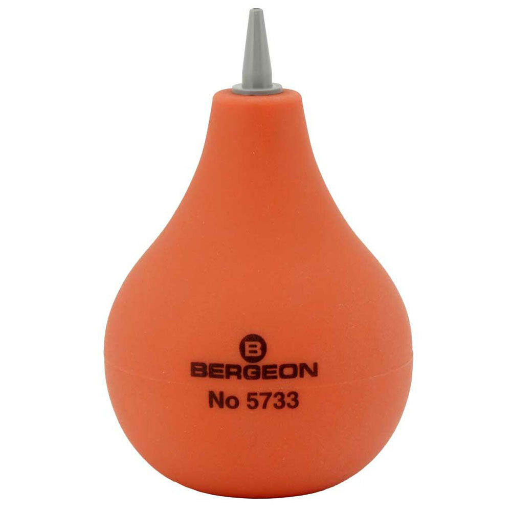 Bergeon 5733 rubber dust blower for cleaning watch components, ideal for precision maintenance.