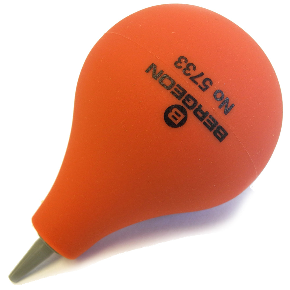 Bergeon 5733 rubber dust blower for precise cleaning of watch components and maintenance.