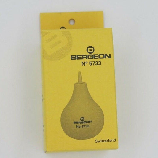 Bergeon 5733 rubber dust blower for cleaning watch components, ideal for precision maintenance.