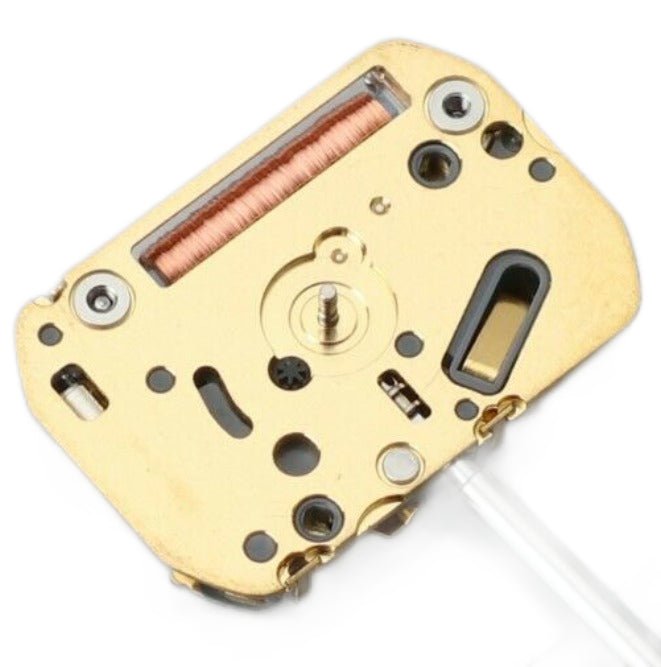 Miyota 5R21 Japan quartz movement close-up, high precision watch part for accurate timekeeping.
