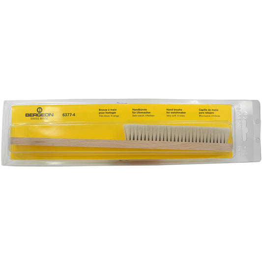 Bergeon 6377-4 soft 4-row watch hand cleaning brush for precise accessory care