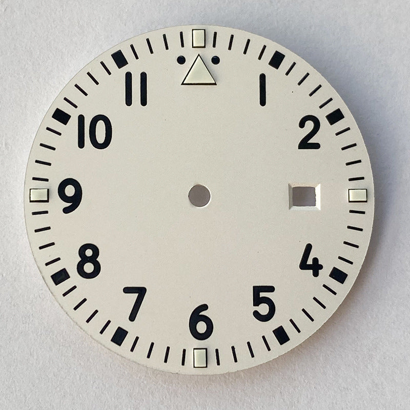 Green luminous 33.5MM watch dial, designed for Miyota 8215/2813, ensuring clear visibility in low light.