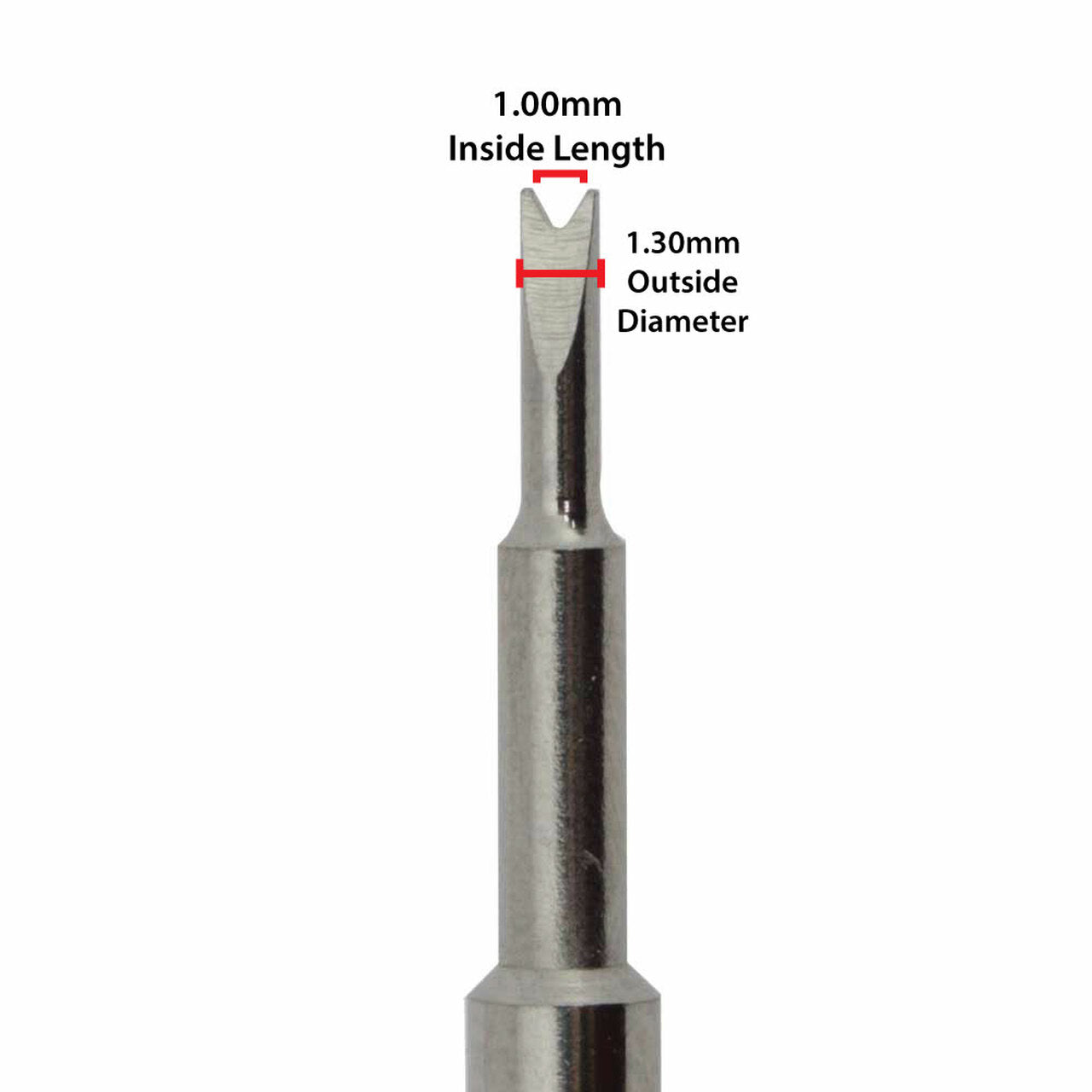 Bergeon 6767-AF stainless steel forked end tip for accurate spring bar tool in watch repair.