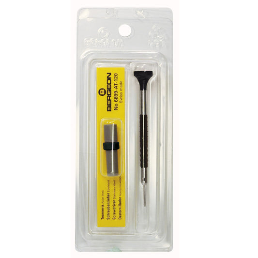 Bergeon 6899-AT-100 ergonomic 1.00mm watch screwdriver with spare blades for precision repair