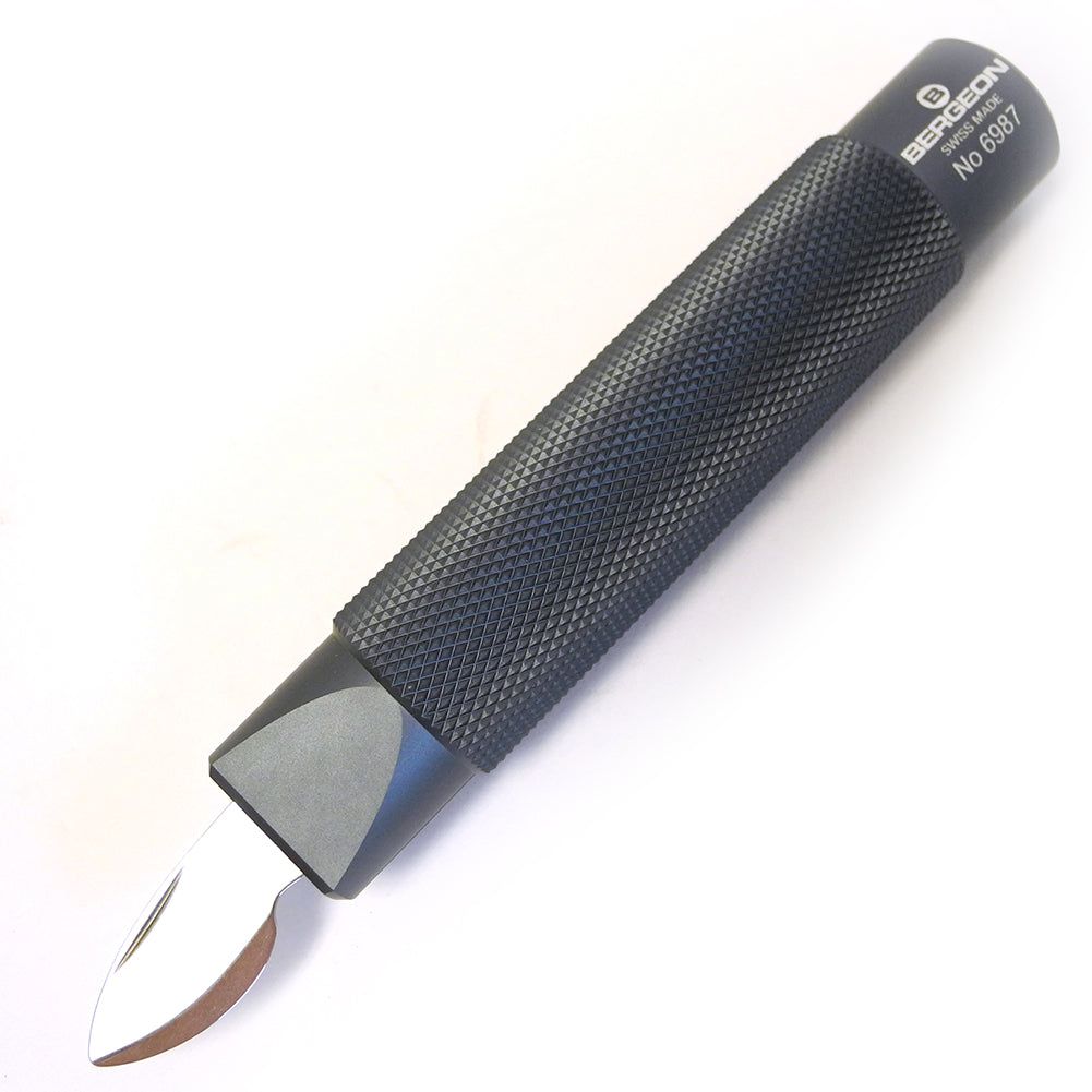 Bergeon 6987 tool for right-handed watch case back removal, precision watch repair accessory