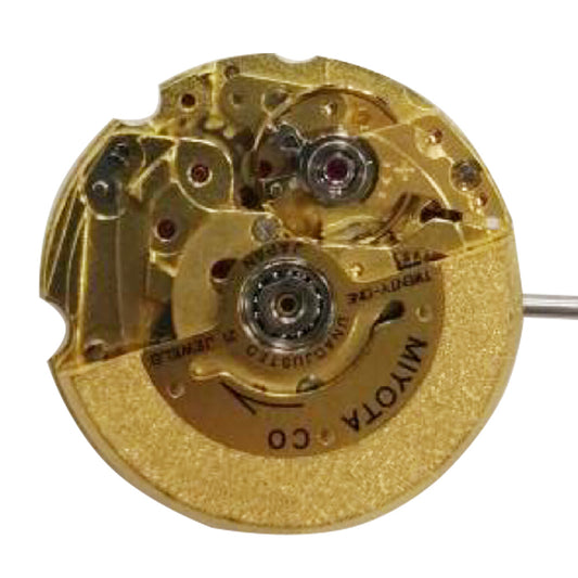 Miyota Citizen 6T51 golden plated automatic mechanical watch movement from Japan, precise timekeeping.