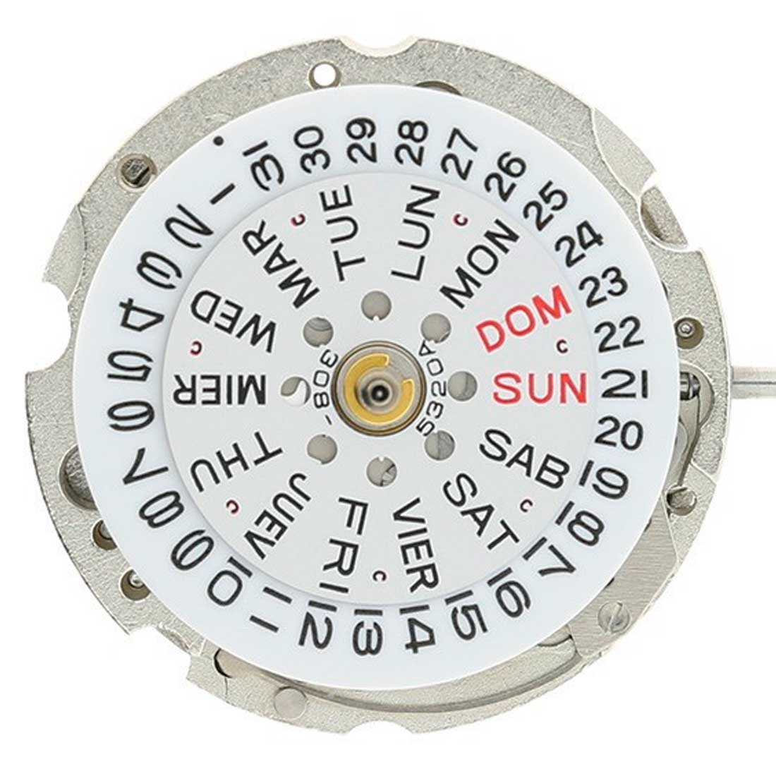Miyota Citizen 6T51 silver plated automatic mechanical watch movement from Japan, precise timekeeping component