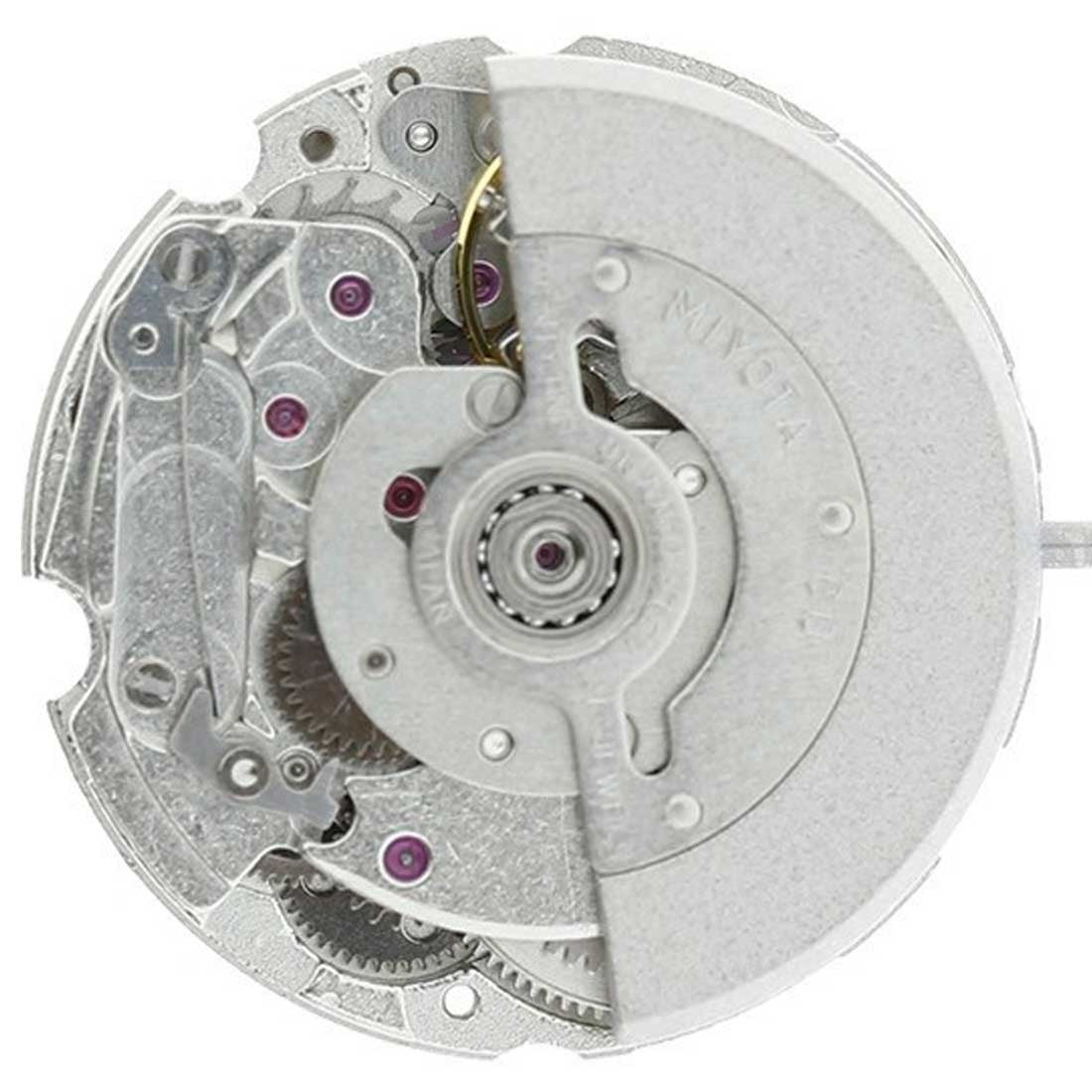 Mouvement mécanique automatique japonais plaqué argent Miyota / Citizen 6T51