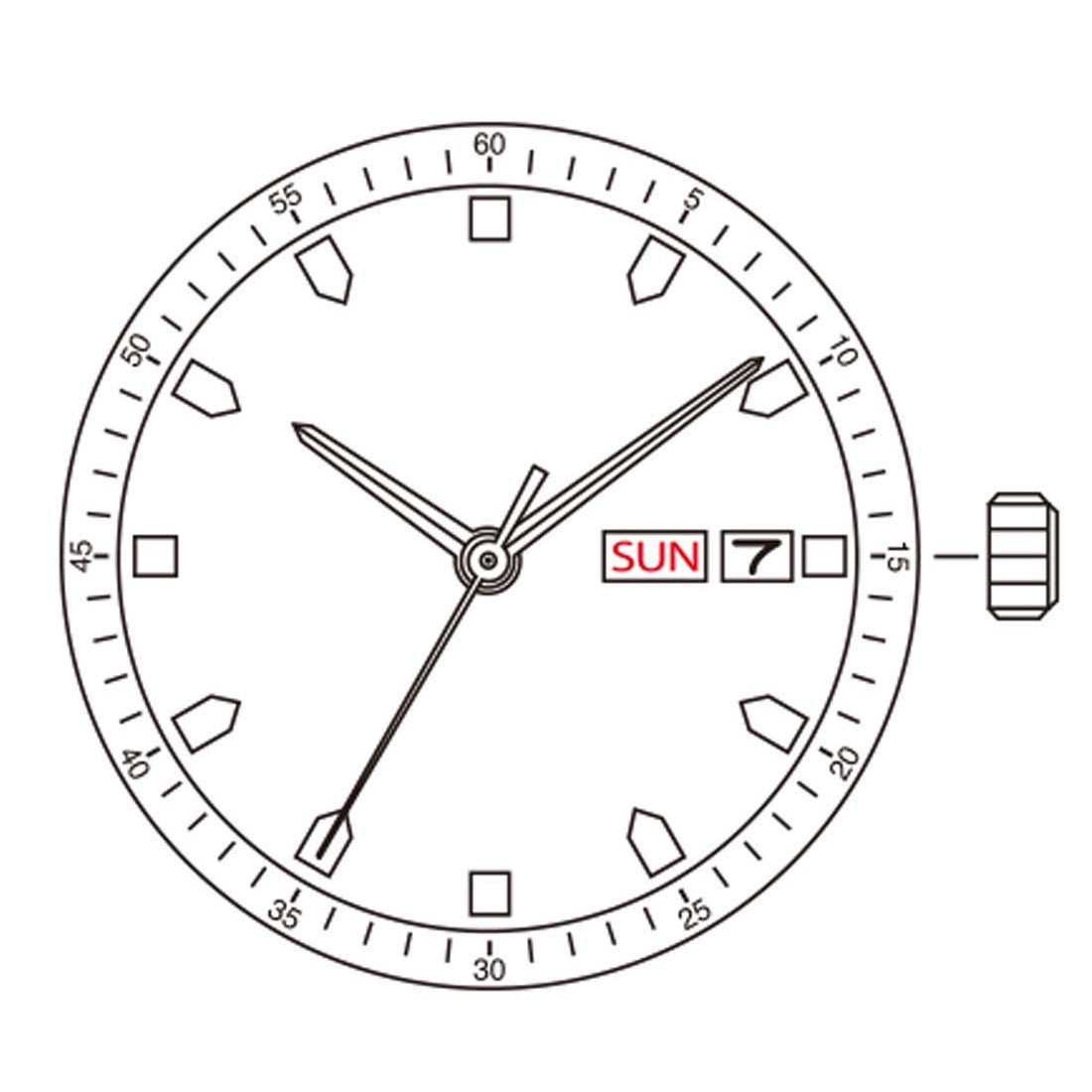 Miyota Citizen 6T51 silver plated automatic watch movement, precise Japanese mechanical timekeeping component