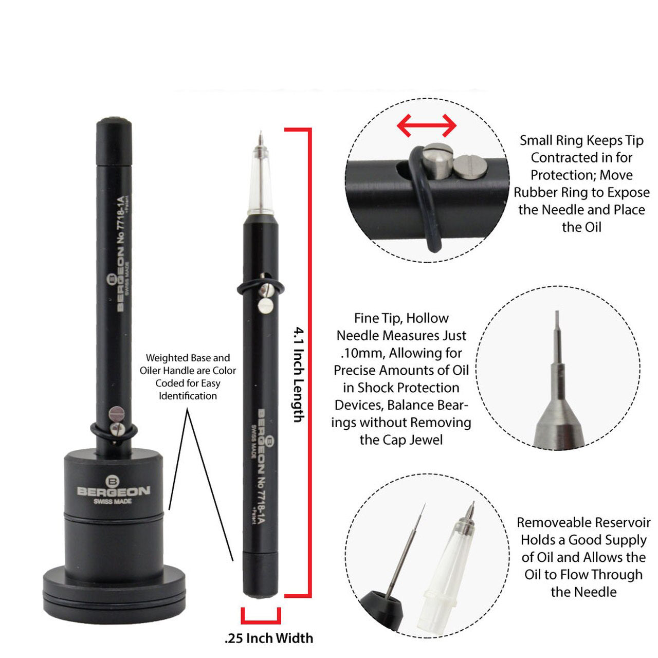 Bergeon 7718-1A precision automatic oiler for fine watch and clock maintenance tasks