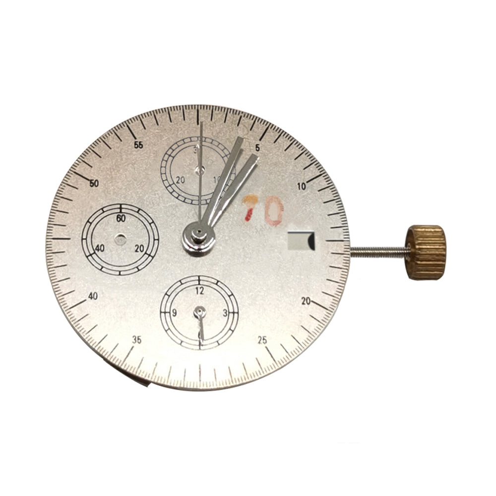 Asian 7750 Automatic Chronograph Movement showing ETA 7750 configuration with second hands at 6 and 12 o'clock positions.