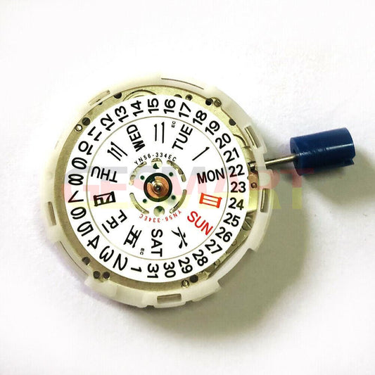 Epson YN56 mechanical watch movement displaying date and day for Japan brand watches