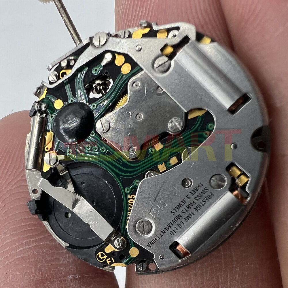 Echte Schweizer ISA 8161 Silber Uhr Quarzwerk Uhrwerk 3 Zeiger Datum bei 4