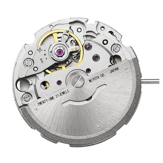 Miyota Citizen 8205 silver plated automatic watch movement, precision mechanical timekeeping from Japan