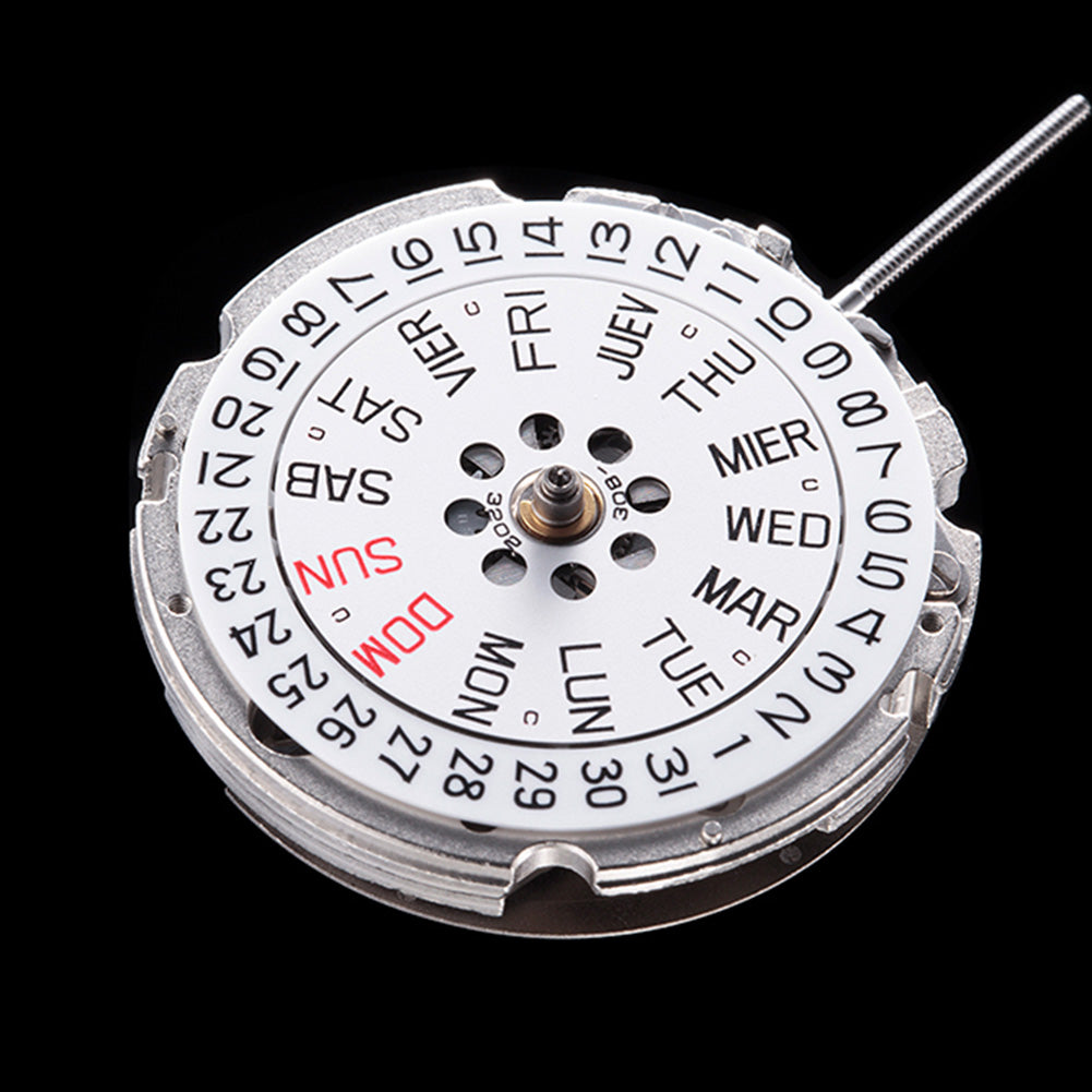 Miyota Citizen 8205 silver plated automatic watch movement showcasing precision Japanese mechanical timekeeping.