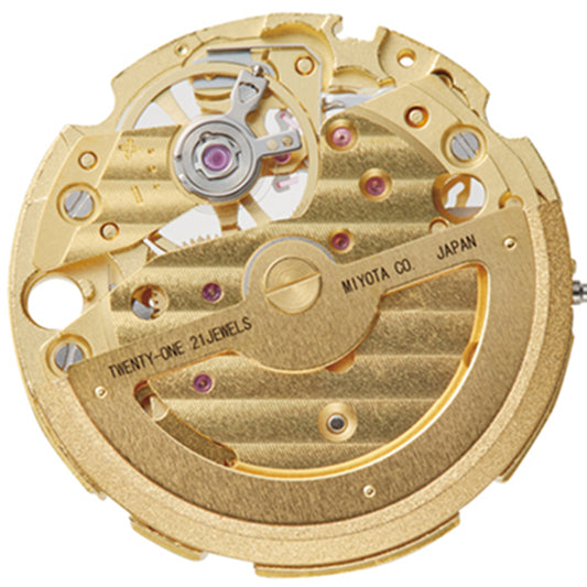 Miyota Citizen 82S0 golden plated automatic mechanical watch movement for precise timekeeping.