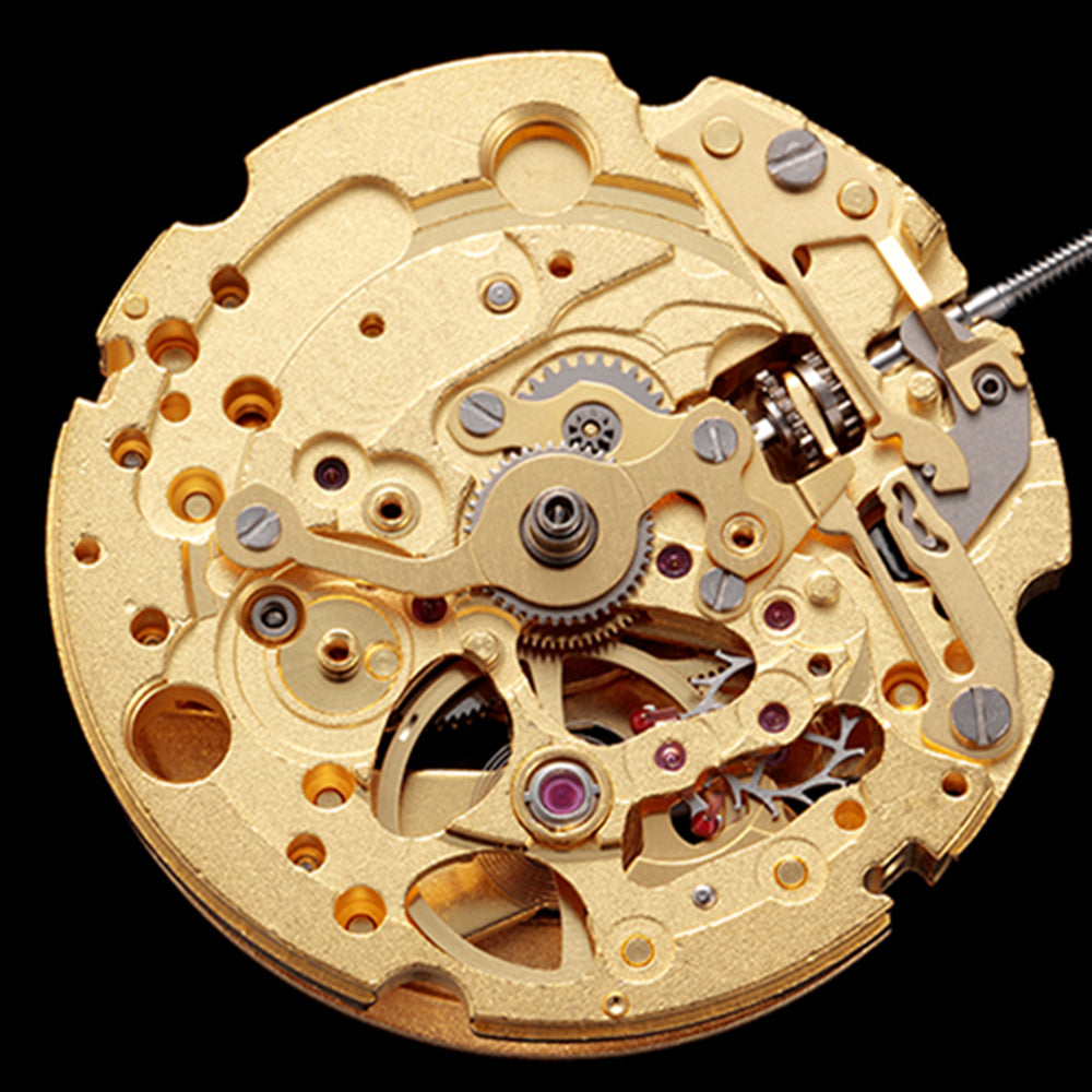 Miyota Citizen 82S0 golden plated automatic mechanical watch movement for precise timekeeping and durability.