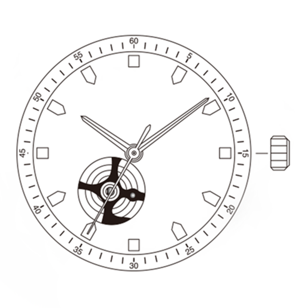 Miyota Citizen 82S0 silver plated automatic watch movement showcasing intricate mechanical design for accurate timekeeping.