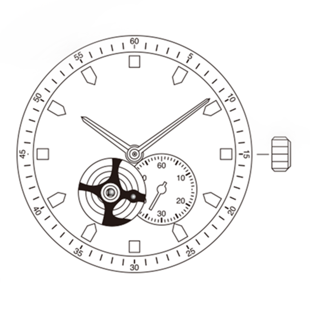 Miyota Citizen 82S5 golden plated automatic watch movement showcasing precise mechanical timekeeping.