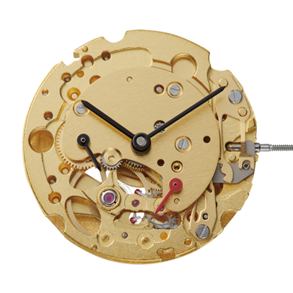 Miyota Citizen 82S7 golden plated automatic mechanical movement for watch accessories.