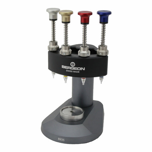 Bergeon 8935 watch hand setting tool showing four adjustable positions for precise accessory repair.