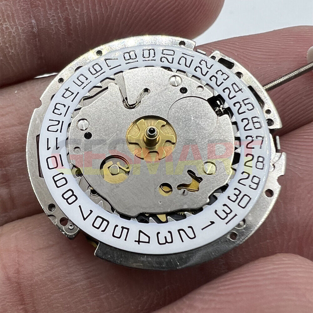Echte Schweizer ISA 8161 Silber Uhr Quarzwerk Uhrwerk 3 Zeiger Datum bei 4