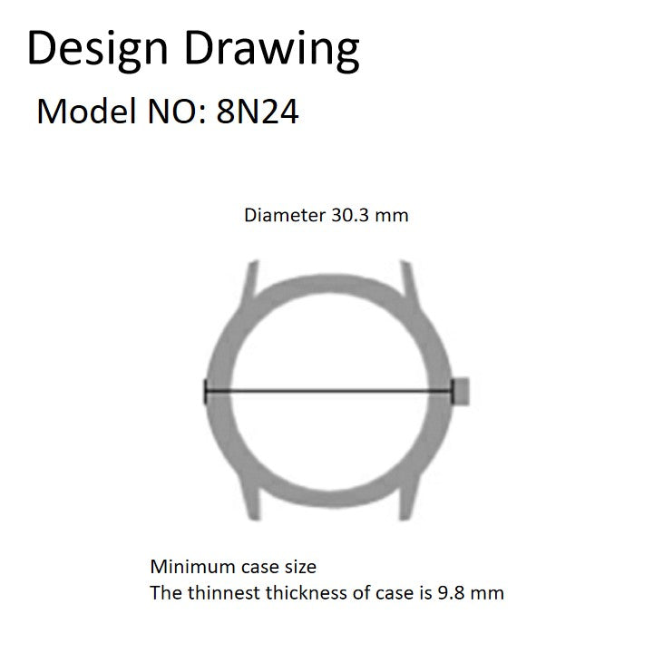 Miyota 8N24 golden automatic watch movement, precision Japan-made mechanical part for accessories.